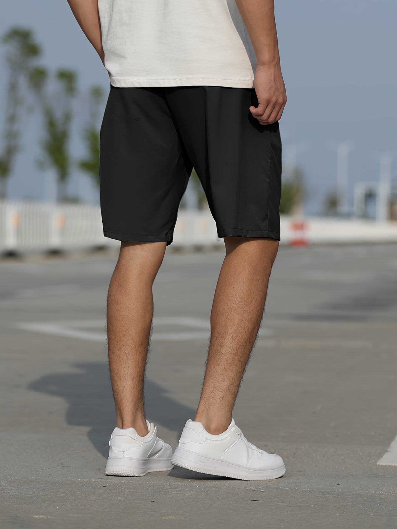 Men's Summer Shorts with Pockets - Slim Fit, Stretchy, and Stylish Graphic Design