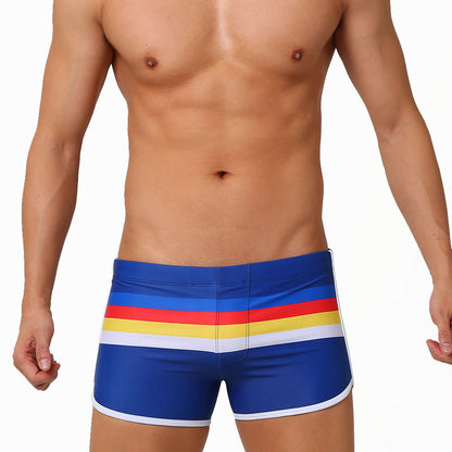 Men's New Sports Open Colorful Stripes Flat Sports Shorts - Hiccupzz