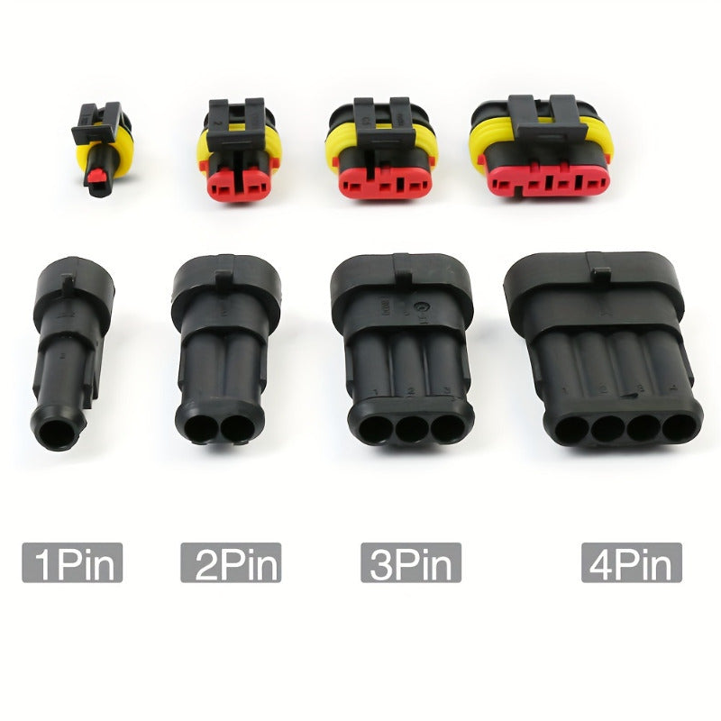 352 Pcs Waterproof Automotive Electrical Connector Kit - Durable 1/2/3/4 Pin Wire Plugs for Car Repairs