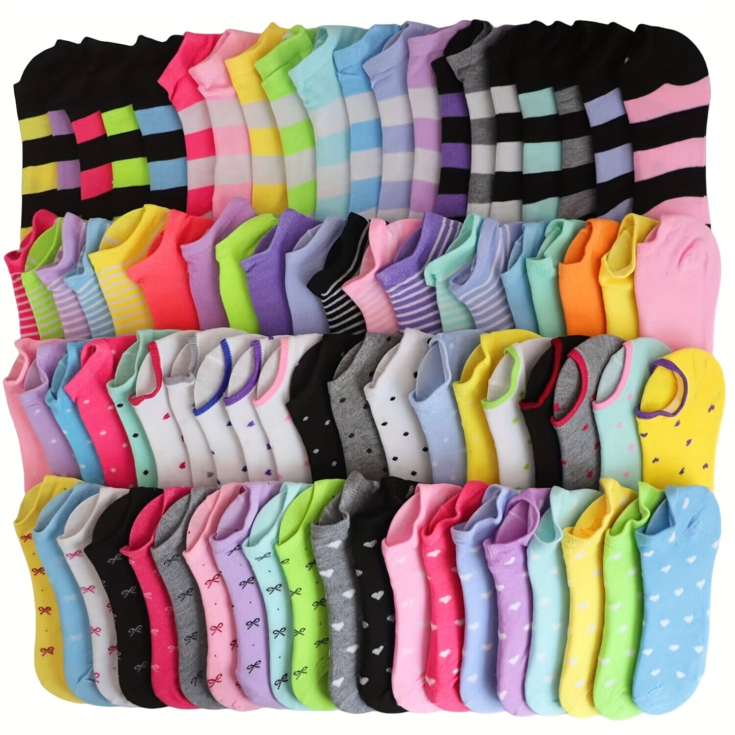 20 Pairs Candy Color Socks, Lightweight & Breathable Low Cut Ankle Socks, Women's Stockings & Hosiery