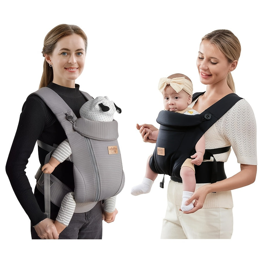 Ergonomic Baby Carrier - Newborn & Toddler Wrap, Hands-Free Sitting Support Sling, Breathable Chest Carrier