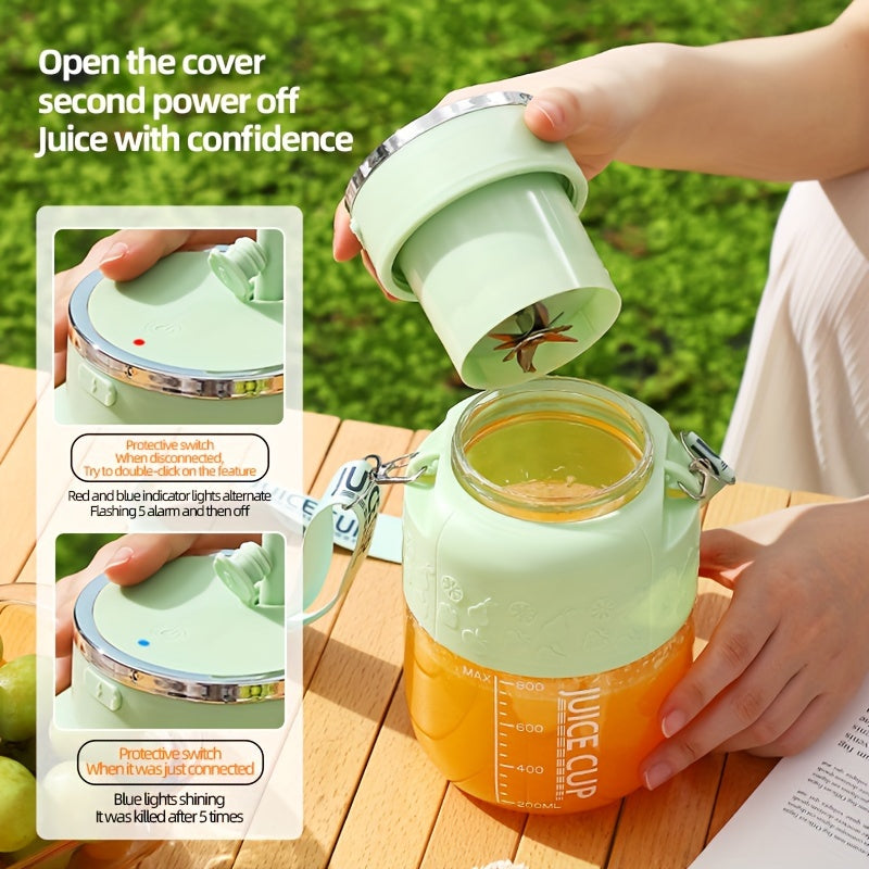 1 Pc Portable USB Rechargeable Electric Juicer Cup - 27.05 Oz Large Capacity, Multi-Function Mini Blender