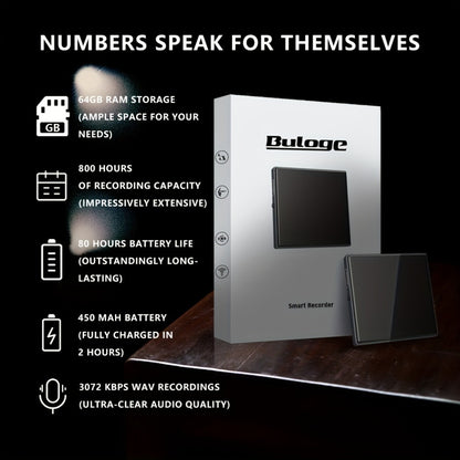 64GB Magnetic Voice Recorder with AI Noise Cancellation