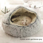2 In 1 Dog And Cat Bed Pet Winter Bed Round Plush Warm Bed House Soft Long Plush Pets Bed Pet Products - Hiccupzz