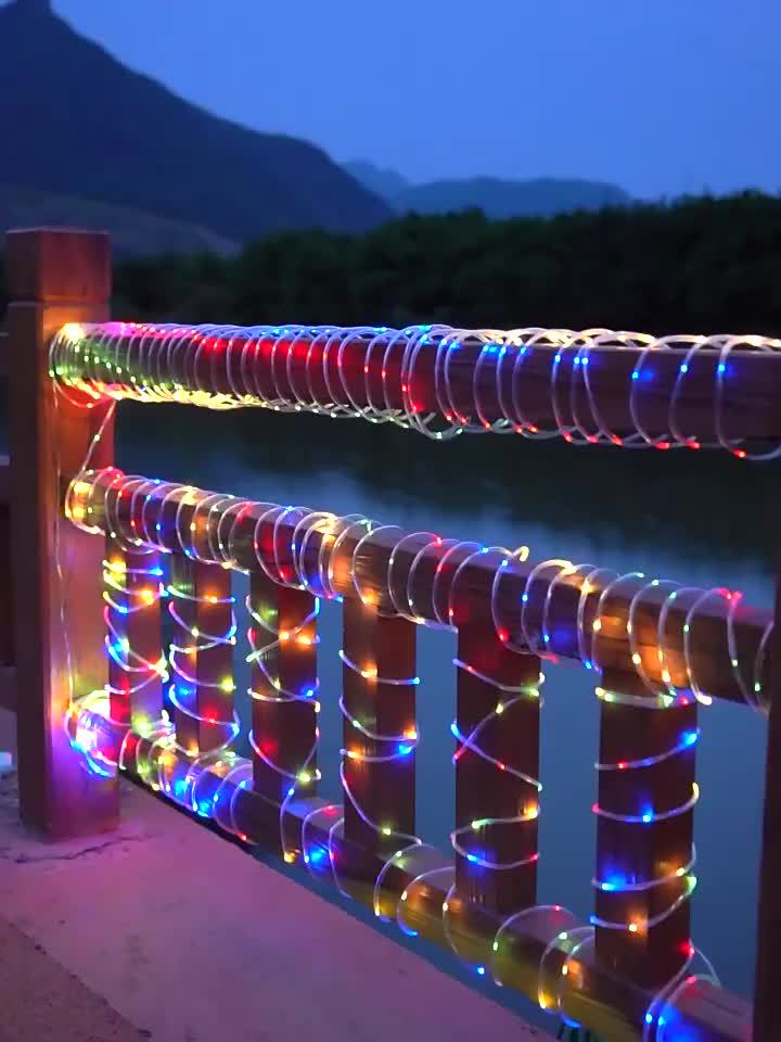 1 Pack Solar Tube String Lights - 8 Modes Outdoor LED Copper Wire Lights