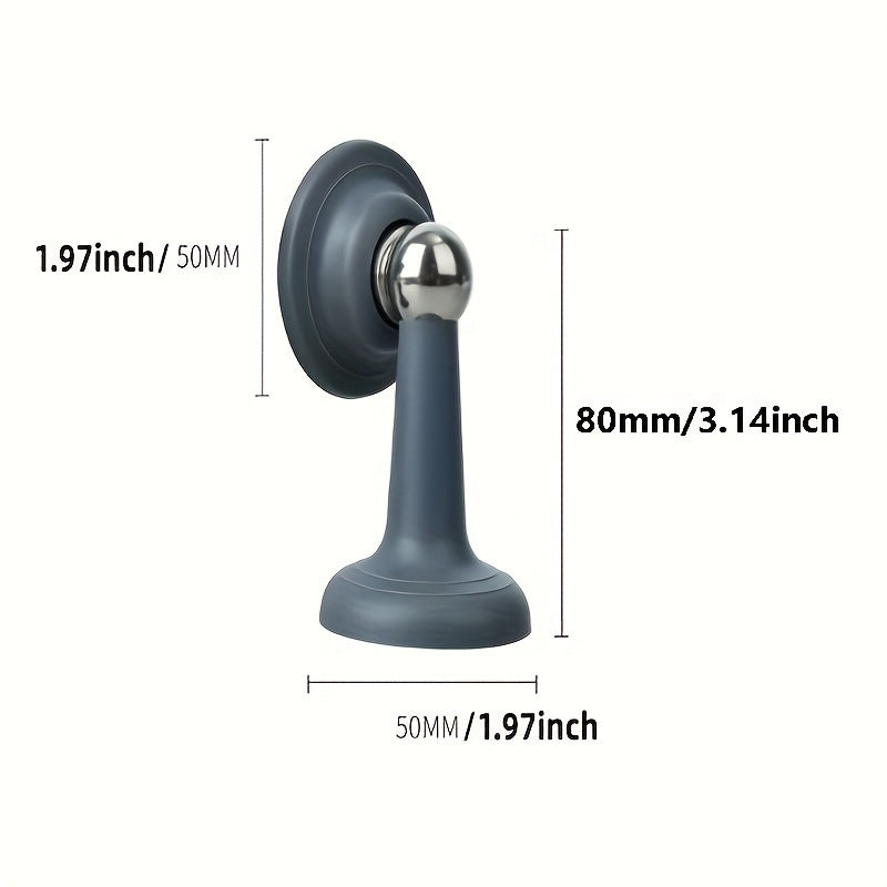 Strong Magnetic Silent Door Stopper - Bedroom Free-Punch Door Suction, Anti-Collision Silicone Floor Door Stop