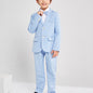 3-Pcs Boys Formal Plaid Gentleman Outfit Set, Long Sleeve Blazer, Bowtie, Pants - Hiccupzz
