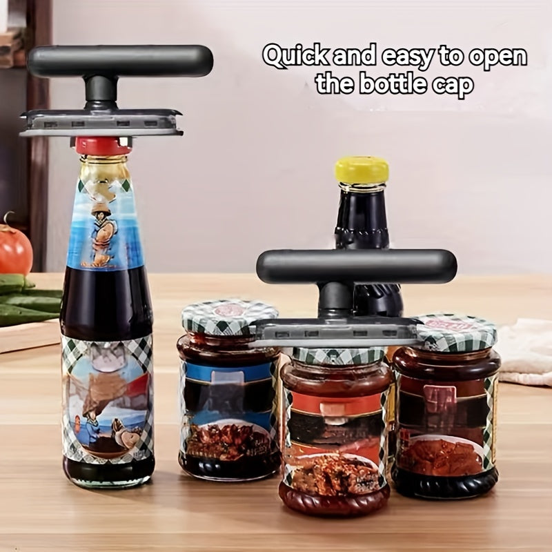 1pc Adjustable Multifunctional Jar & Bottle Opener - Metal Can Opener, Jar Lid Gripper, Manual Kitchen Accessory, Party Supplies