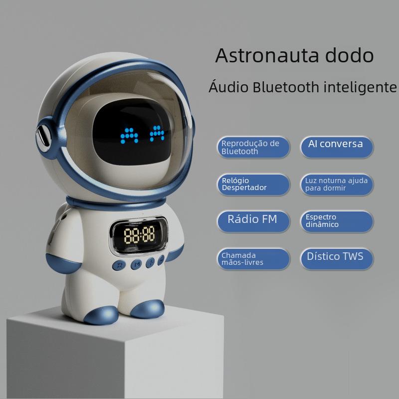 New Bluetooth wireless smart AI interactive audio clock alarm clock plug memory card computer speaker creative