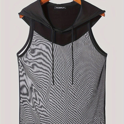 Men's Quick-Dry Hooded Gym Tank Top - Moisture-Wicking Athletic Sleeveless Shirt - Hiccupzz
