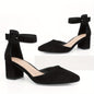 Closed-Toe Suede Pumps for Women with Low Block Heels, Perfect for Evening Events, Weddings, Dating, Work, and Dancing - Hiccupzz