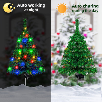 Solar-Powered Christmas Tree Garden Stake Lights