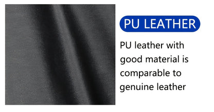 Men's PU Leather Motorcycle Jacket with Zipper Pockets, Autumn/Winter Stand Collar Cardigan Coat - Hiccupzz
