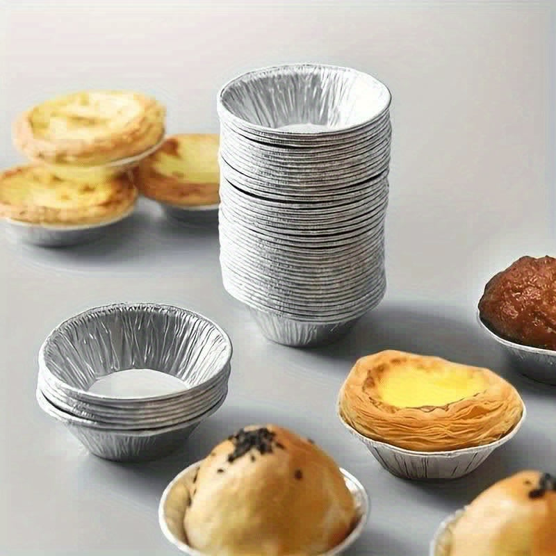 200 Pcs Non-Stick Aluminum Foil Egg Tart Molds – 2.76" Mini Pie and Pudding Cups for Baking, Ideal for Weddings and Kitchen Use