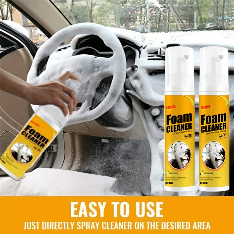 1/2/3 Pcs Multi-Functional Foam Cleaner - Automotive Interior Plastic Care Spray for Instrument Panels, Steering Wheels, and Seats