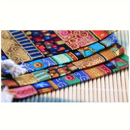 Egyptian-Inspired Linen Gift Bag with Drawstring: Versatile Storage Pouch for Jewelry, Halloween Candy, Christmas Presents, and Party Favors (3.9x5.51 Inches) - Hiccupzz