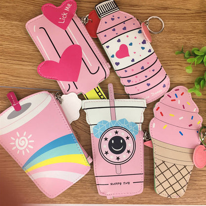 Korea creative drinks ice cream Mini Purse children coin Keychain small bag bag bag - Hiccupzz
