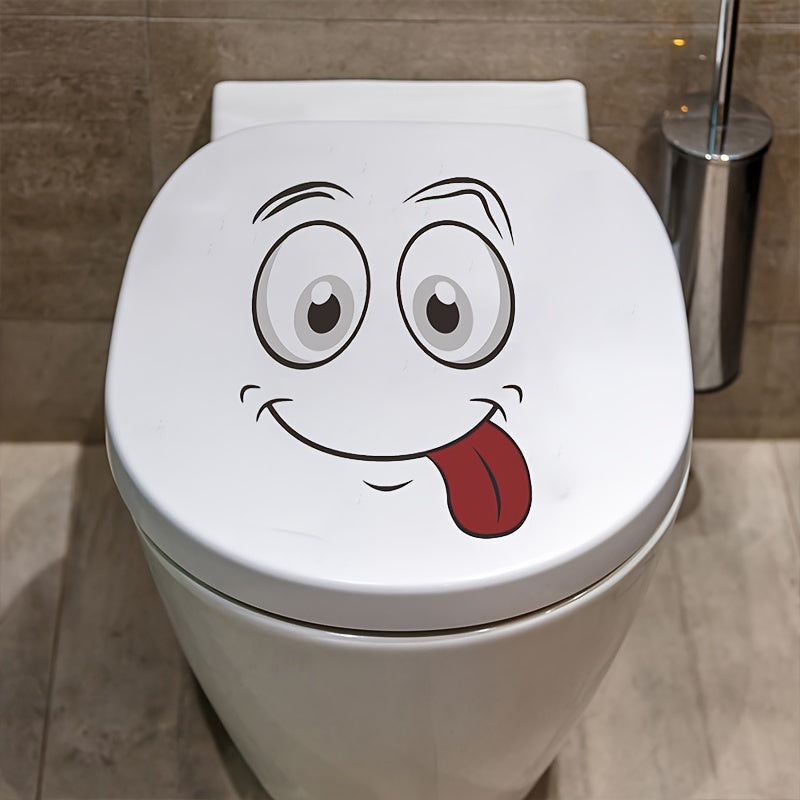 1Pc, Cartoon Toilet Wall Sticker - Self-Adhesive Bathroom Decoration, Fun Room Decor