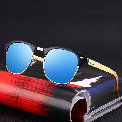 New fashion sunglasses men's classic bamboo legs bamboo glasses sunglasses sunglasses driving mirror - Hiccupzz