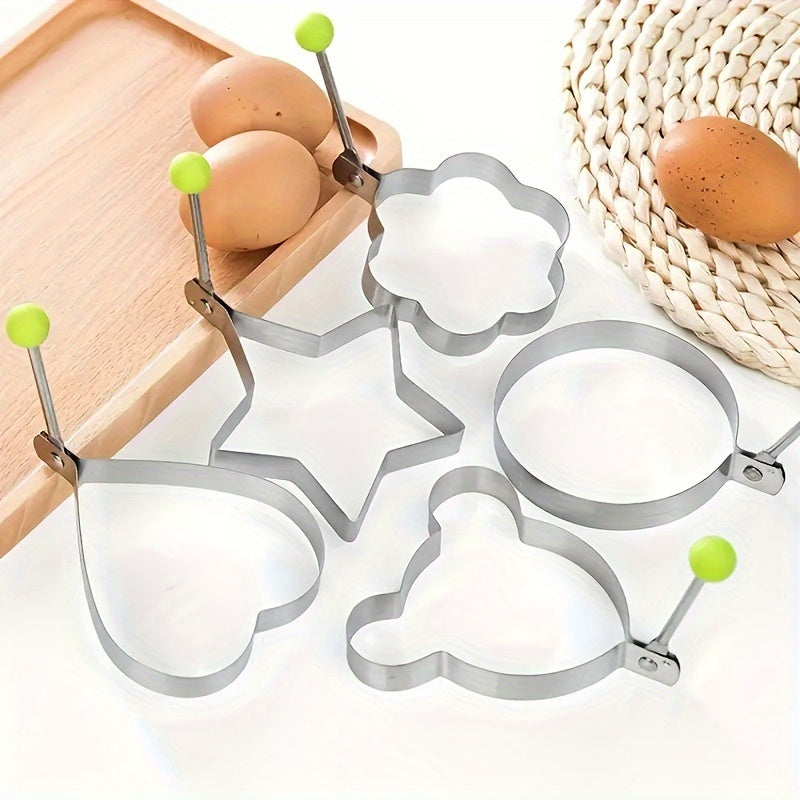 Anillos de acero inoxidable para huevos (5 piezas): moldes para panqueques para freír huevos y tortillas