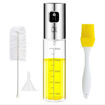 Stainless Steel Grill Kitchen Cooking Oil Spray Bottle With Scale - Hiccupzz