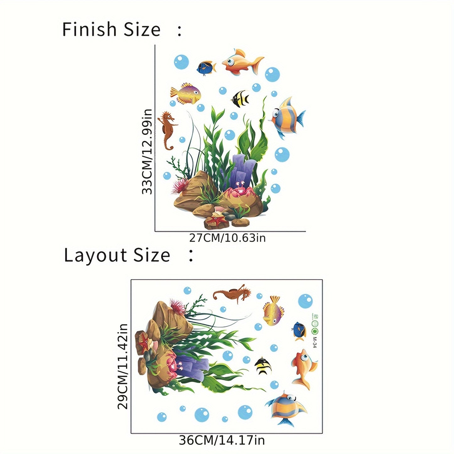 1pc Cute Cartoon Marine Life Toilet Sticker Funny Toilet Sticker for Bathroom Home Decoration Self Adhesive Wall Decal