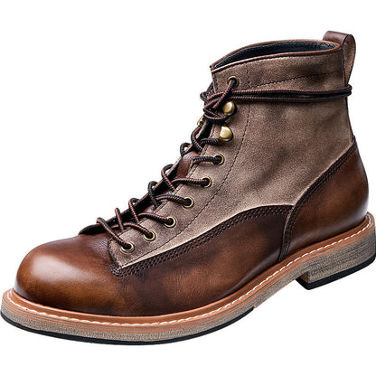 Motorcycle Leather Boots Men's Genuine Leather England Style - Hiccupzz