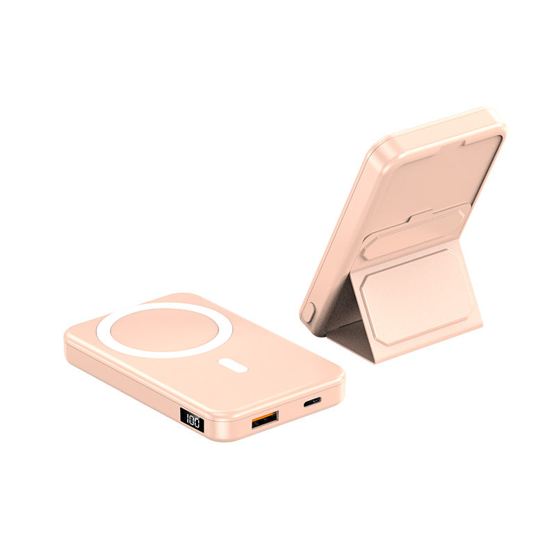 Magnetic Wireless Charging Belt Bracket with Foldable Fast-Charge Cable and Mobile Power Supply