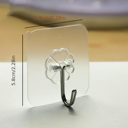 Punch-Free Wall Hook (1/5/10pcs): Self-Adhesive Plastic Hook for Keys, Hats, Towels, and Sundries - Storage Solution for Bathroom, Bedroom, Office, and Kitchen - Hiccupzz
