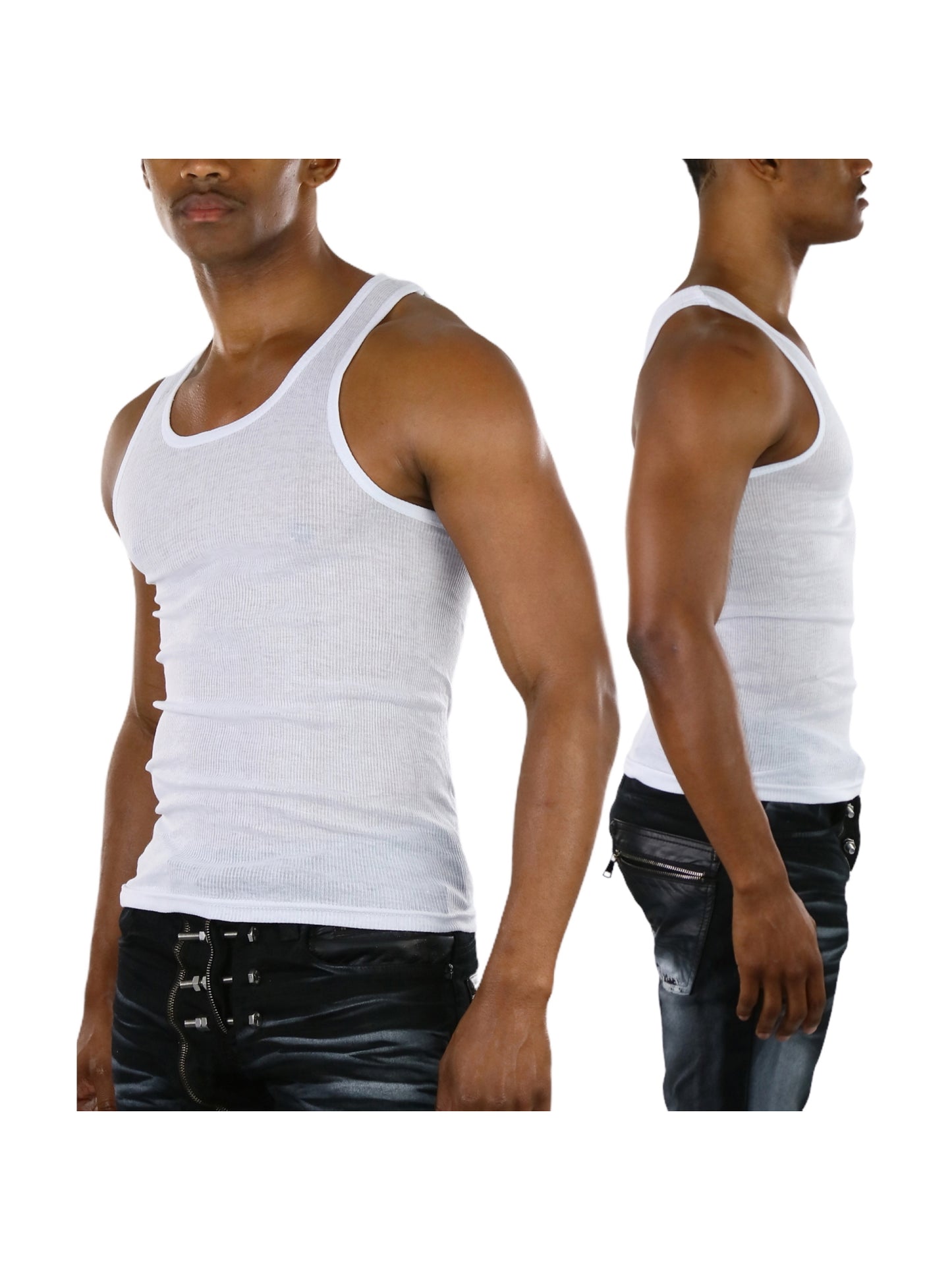 Men's Multi-Pack of Slim Fit Shallow Scoop Neck Undershirts