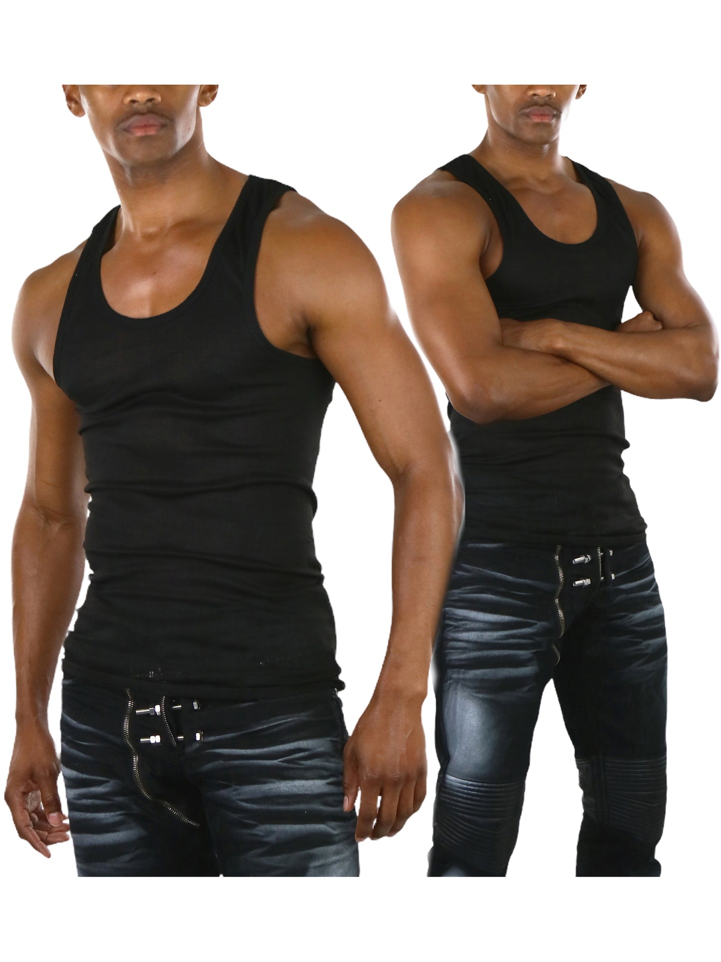 Men's Multi-Pack of Slim Fit Shallow Scoop Neck Undershirts