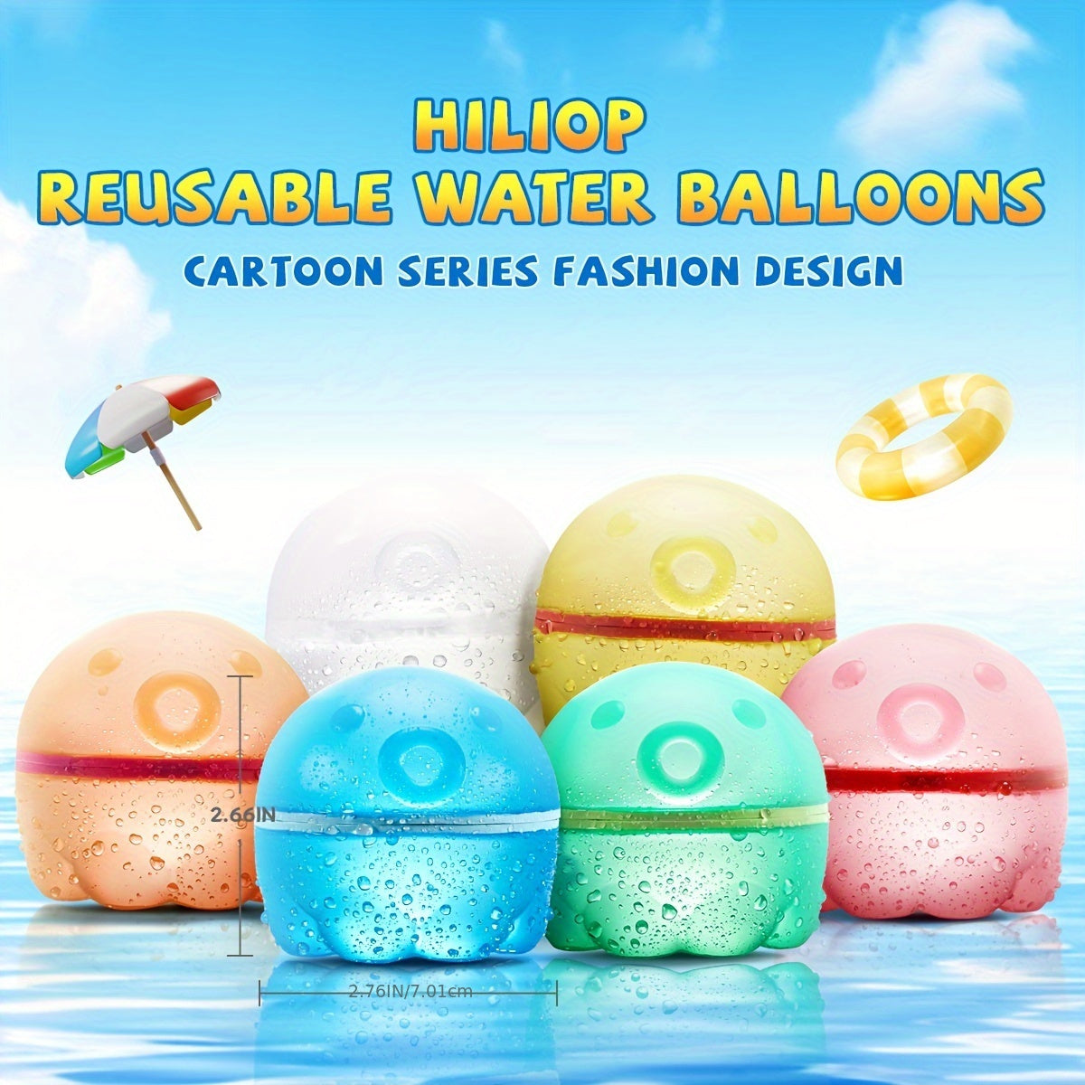 12 Pcs Reusable Water Balloons for Kids - Quick Fill Magnetic Splash Bombs with Mesh Bag