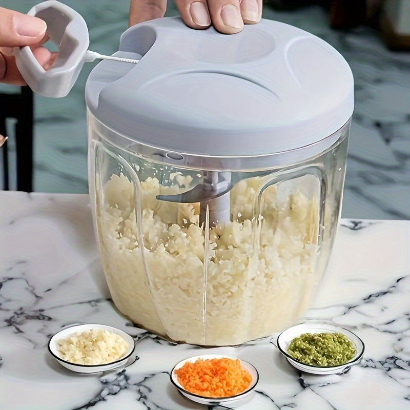 1 Pc Multifunctional Manual Vegetable Chopper & Garlic Masher - Durable ABS Kitchen Gadget for Easy Dicing, Shredding & Crushing