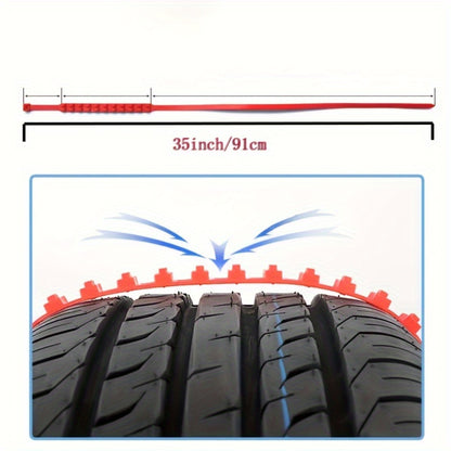 10 Pcs Set of Men's Car Accessories PE Snow Chains, Quick 2-Second Disassembly, Emergency Anti-Skid Chains for Cars and Motorcycles