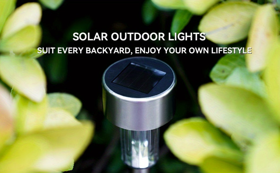 1 pack/ 8 pack/10 pack/12 pack Solar Powered Stainless Steel LED Landscape Lights, Outdoor Pathway Lights for Garden, Patio, Lawn - 1 Pack/8 Pack/10 Pack/12 Pack