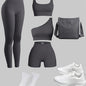 Women's 4-Piece Yoga Set, Sport Athletic Leggings, Sports Bra, Shorts, Fitness Gear For Gym And Outdoor Exercise (without Accesories) - Hiccupzz