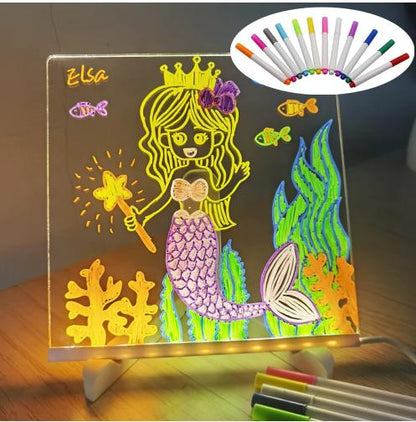 Desktop atmosphere light led warm light colorful plug-in handwritten diy luminous message board light acrylic night light
