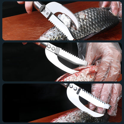 Kitchen 3 In 1 Stainless Steel Scale Planer Fish Scraper Fish Multi-Function Fish Scraper Scale Tool Fish Maw Knife - Hiccupzz