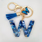Blue Butterfly Alphabet Initial Keychain - Cute Resin Charm for Bags and Daily Use - Hiccupzz