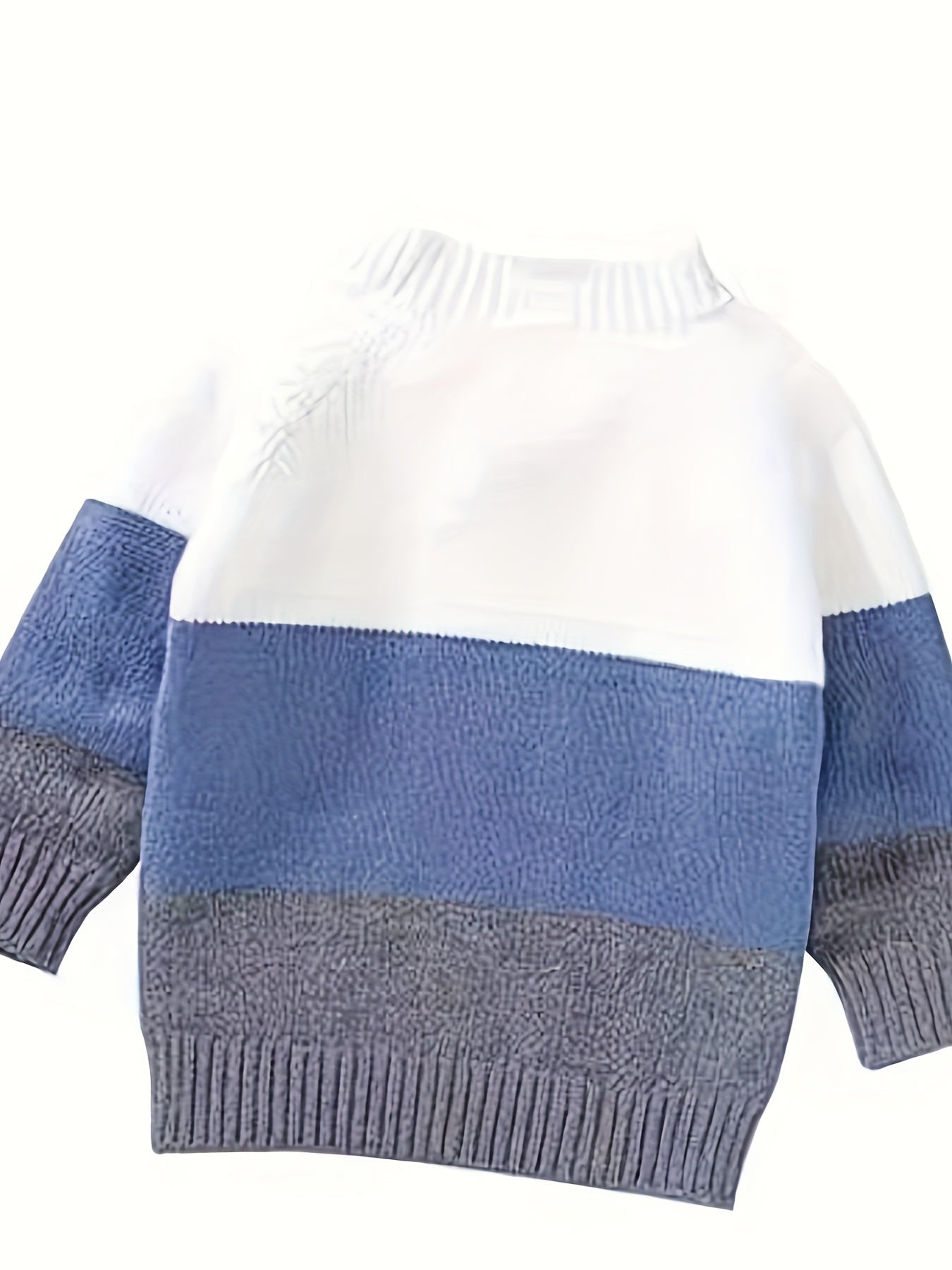 Boys Striped Knit Sweater, Mandarin Collar, Button Detail, Long Sleeve, Fall/Winter Wear