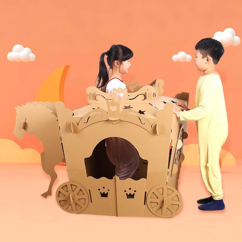 DIY Doodle Cardboard Toy - Assemble Car & Ship Shape for Kids