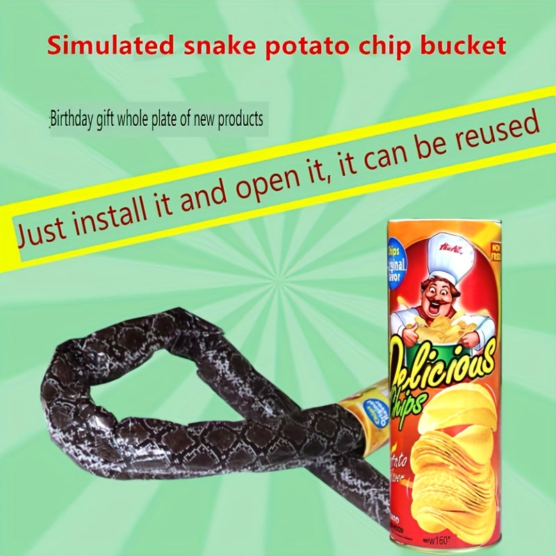 Prank Potato Chip Can with Spring Snake - Novelty Joke Toy for Ages 14+, Gag Gift for Birthdays & Valentine's Day