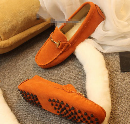 Spring And Autumn New Leather Frosted T Buckle Beanie Shoes - Hiccupzz