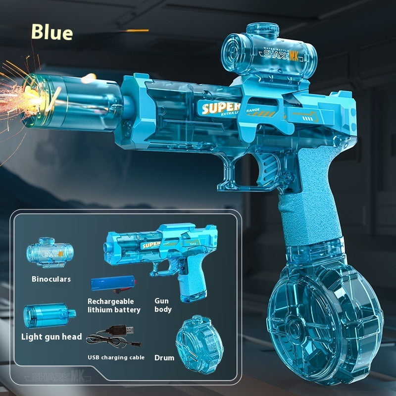 Electric LED Water Gun for Kids – Powerful Automatic Water Spray Blaster with Simulated Recoil Effect