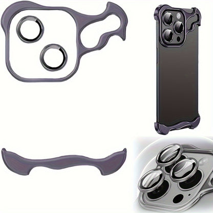 Metal Corner Anti-Fall Special-Shaped Phone Case For iPhone 15 Pro Max 14 15 Pro 14 Pro Max 14 15 Plus 13 Pro Max 13 Pro With Lens Film Frameless Slim Shockproof - Hiccupzz