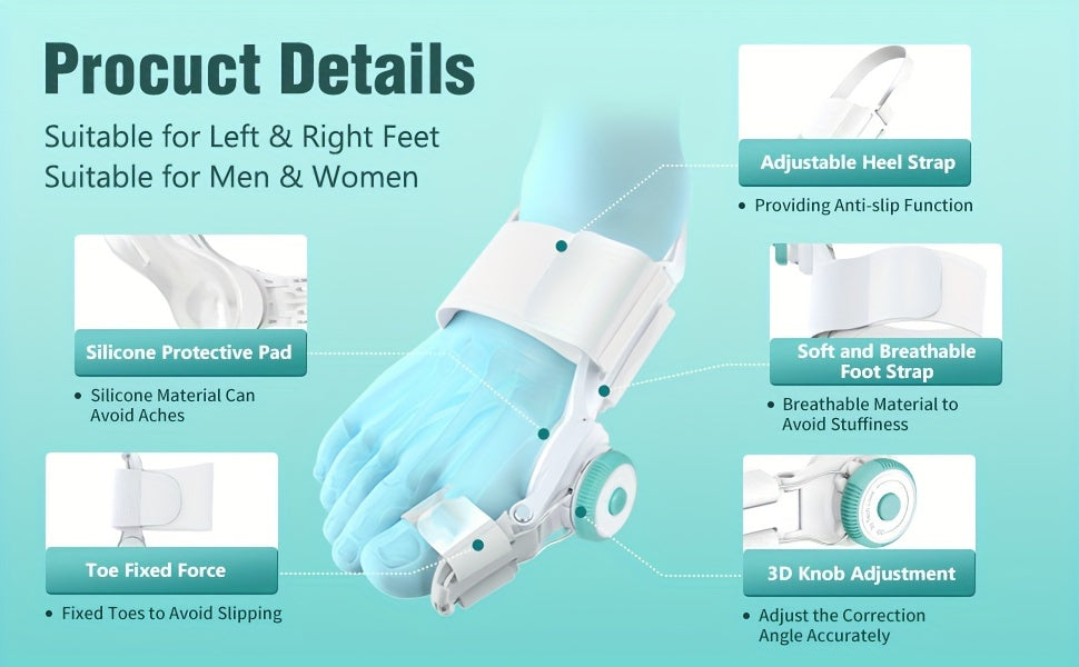 1 Pc Adjustable Bunion Corrector with Anti-Slip Heel Strap