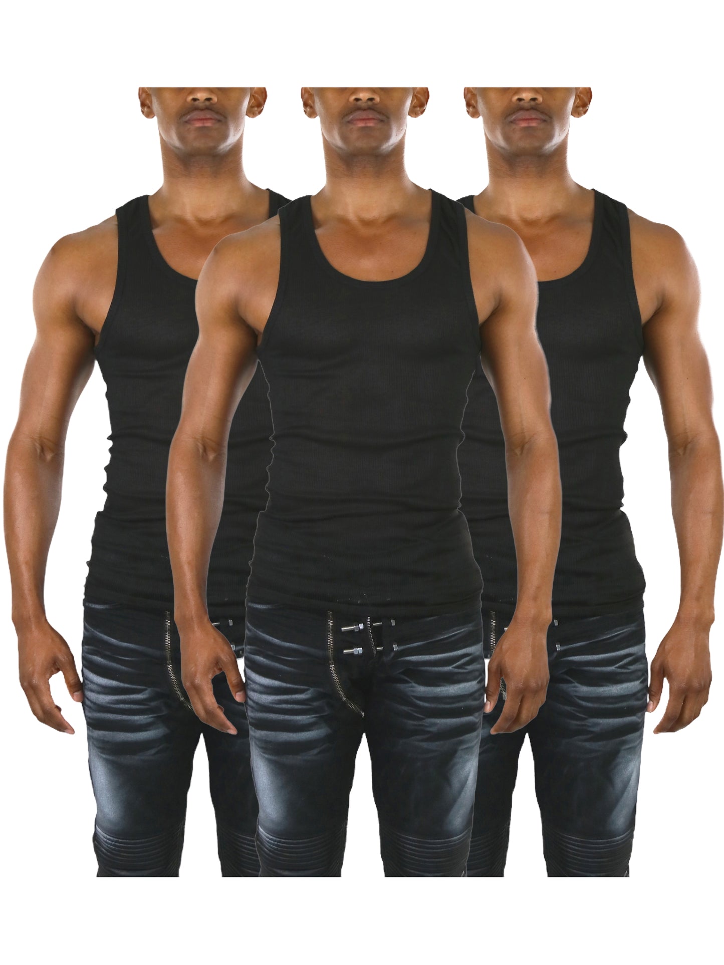 Men's Multi-Pack of Slim Fit Shallow Scoop Neck Undershirts