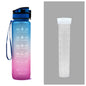 1L Tritan Water Bottle With Time Marker Bounce Cover Leakproof Cup For Sports Fitness