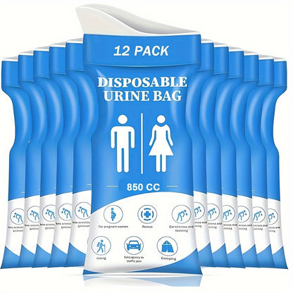 24 Pcs 850cc Disposable Urine Bags – Emergency Portable Urinal and Vomit Bags for Men & Women, Ideal for Camping, Traffic Jams, and Pregnant Women - Hiccupzz