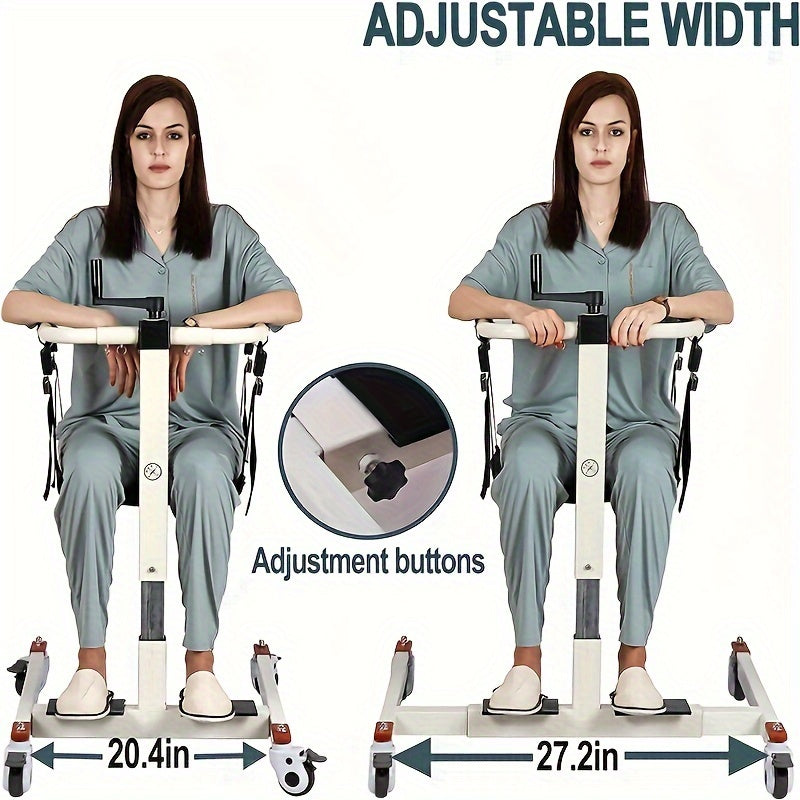 Patient Lift Transfer Chair, Portable Lift for Home, Adjustable Height/Width, Wheelchair Lift for Disabled Elderly Nursing, Car Transfer Aid